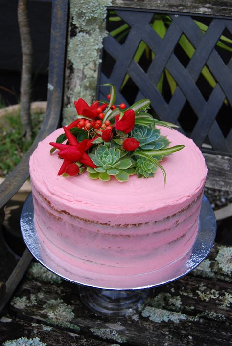 Pink Semi Naked Cake 195 • Temptation Cakes Temptation