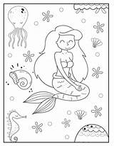 Meerjungfrau Malvorlage Verbnow Fishes Seahorses sketch template