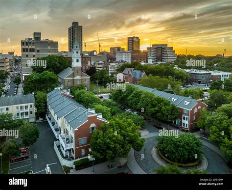 aerial view  downtown  brunswick  jersey  dramatic