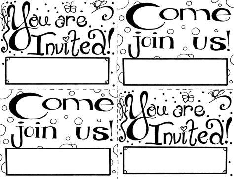 invitation coloring page  printable cards  kids