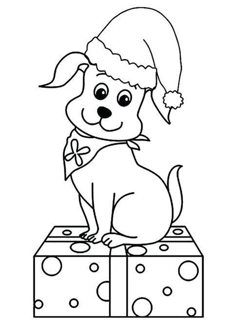 christmas puppy coloring pages  getdrawings