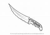 Knife Draw Drawingtutorials101 Switchblade sketch template
