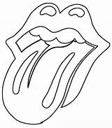 Rolling Stones Silhouette Logo sketch template
