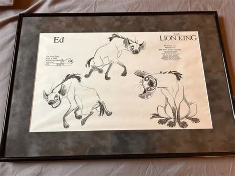 disney  lion king ed hyena ruff model sheet concept art framed
