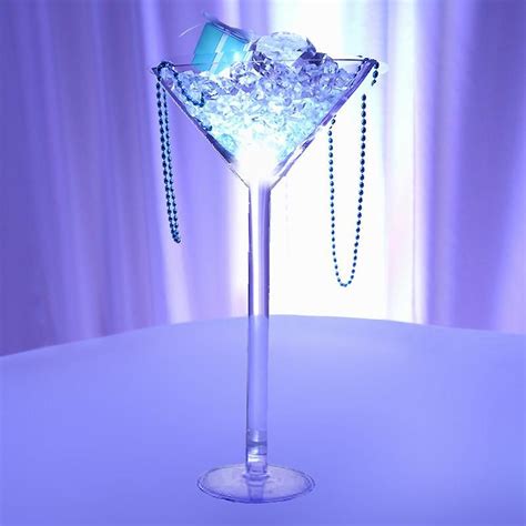 18” Tall Set Of 4 Plastic Martini Glass Vase Wedding Table Decor