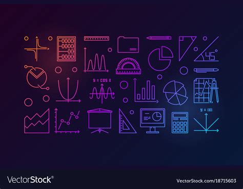 algebra  mathematics colorful royalty  vector image