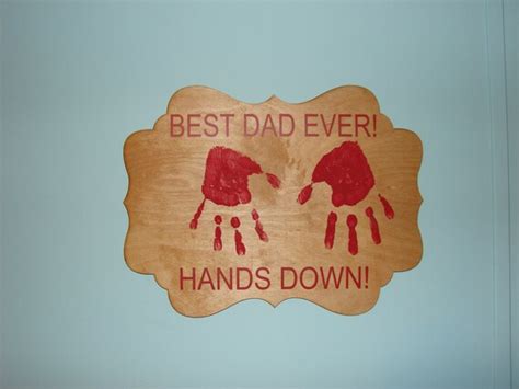 items similar   dad  hands  wood plaque  vinyl words