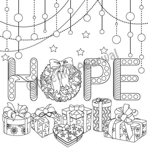 christmas hope adult coloring page christmas coloring page cute