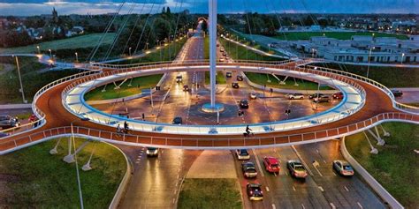 hovenring netherlands suspended bike roundabout   cyclists