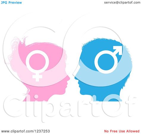 clipart of male and female sex gender symbol faces in