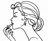 Coloring Pages Girls Makeup Girl Face Pretty Woman Sheets Print Make Beautiful Printable Cartoon Cosmetics Barbie Color Drawings Drawing Faces sketch template