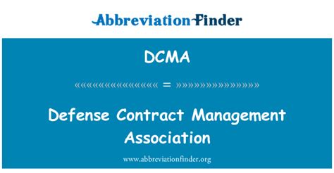 Dcma Definition Defense Contract Management Association Abbreviation