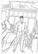 Office Clark Coloring His Kent Pages Work Superman Walking Categories sketch template