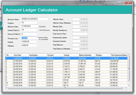 account ledger calculator  visual basic   mysql