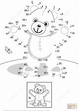 Dot Bear Teddy Coloring Drawing Pages Printable Dots Games Cartoons Getdrawings Categories sketch template