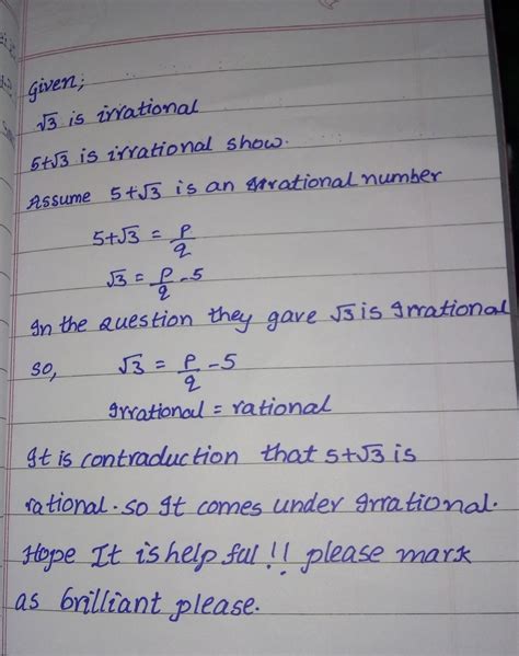 Prove That Root 3 Is An Irrational Number Hence Show That