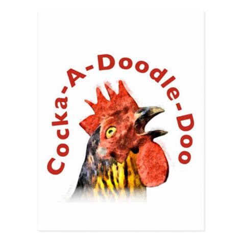 Cock A Doodle Doo Rooster Postcard Zazzle
