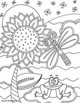 Coloring Pages Doodle Alley Kids Color Summer Birthday Printable Sheets Colouring Print Book Beach Drawing Insect Happybirthday Doodles Animal Flower sketch template