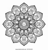 Ornamental Mandala sketch template