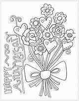 Coloring Anniversary Pages Happy Printable Cards Doodle Mom Dad Sheets Wedding Colouring Adult Kids Sheet Drawing 50th Color Year Google sketch template