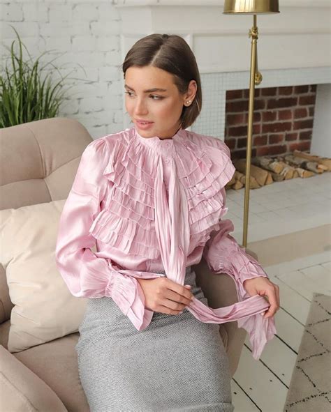 ruffle bow blouse in 2020 beautiful blouses pleated