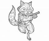 Rocket Raccoon Marvel Vs Capcom Coloring Pages Character sketch template