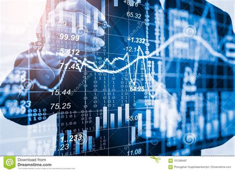 business man on stock market financial trade indicator background man