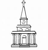 Coloring Church Tower Pages Clock Netart Facade Kids sketch template