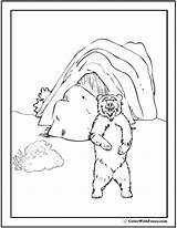 Bear Coloring Pages Den Cave Template Polar Cartoon Library Colorwithfuzzy Fuzzy Printables Brown sketch template