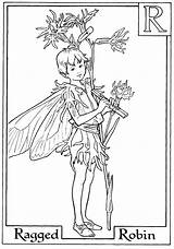 Coloring Fairy Pages Flower Fairies Colouring Printable Print Gif Boy Adults Letter Robin Ragged Alphabet Color Kids Adult Pixels Letters sketch template