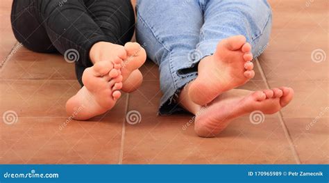Soles Of Bare Feet Of Teenage Girls Stock Image Image Of Bare