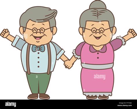 los abuelos hermoso par de dibujos animados imagen vector de stock alamy