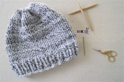 easy knit hat  beginners allfreeknittingcom