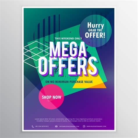 promotional mega sale brochure flyer template  abstract geom