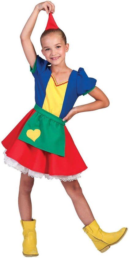 dwerg kabouter kostuum kleurige sprookjesboek jurk meisje maat  carnaval bolcom