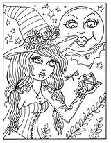 Hocus Pocus Adults Witches Whimsical Coloriage Vendu sketch template