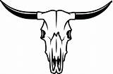 Skull Longhorn Bull Cow Steer Horns Svg Clipart Drawing Texas Head Skeleton Silhouette Western Cattle Cowboy Vector Bones Ranch Cut sketch template