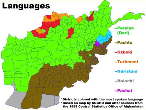languages  afghanistan  language map map