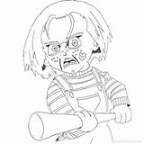 Chucky Xcolorings Eyball Lineart sketch template