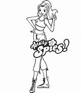 Coloring Totall Spies Sam Pages Character Sporty sketch template