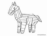 Coloring Trojan Horse Greece Coloringcrew Pages sketch template