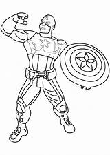 Captain America Coloring Pages Kids Incredible Children Super Heroes sketch template