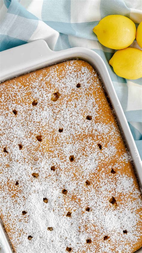 easy lemon poke cake boxed cake mix recipe mama  cake