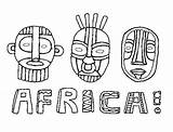 Coloring Afrikanische sketch template