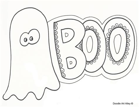 halloween coloring pages doodle art alley