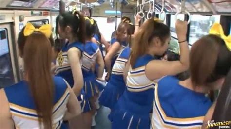 horny japanese cheerleaders get in a bus to fuck the commuters porn tube