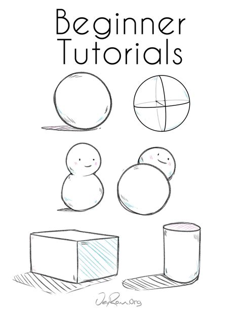 draw tutorials  beginners  step  step  worksheets