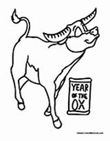 Ox Year Chinese Coloring Pages Colormegood Holidays sketch template