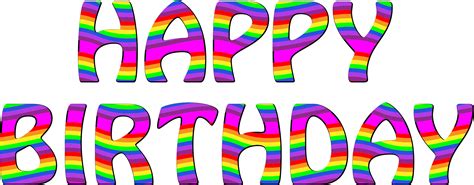 clipart rainbow happy birthday typography