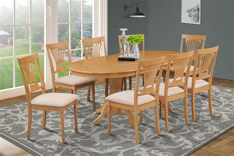 piece oval dining room table set   soft padded chairs  oak